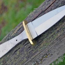 Lot de 3 Lames à Customiser Dague Couteau de Botte Lame Acier Inox Garde Laiton BL7707 - 1Z