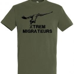 Tee-shirt kaki oie à la pose XTREM MIGRATEURS-S