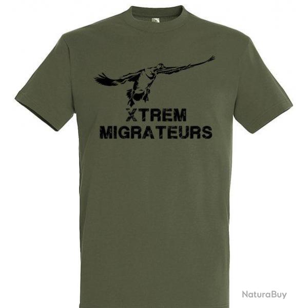 Tee-shirt kaki oie  la pose XTREM MIGRATEURS-S