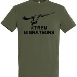 Tee-shirt kaki oie à la pose XTREM MIGRATEURS-L