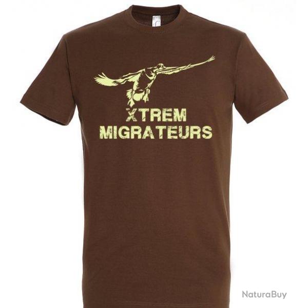 Tee-shirt marron oie  la pose XTREM MIGRATEURS-S