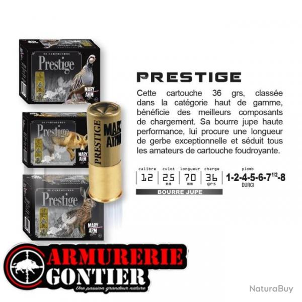 Cartouches MARY ARM PRESTIGE Calibre 12/70 36grs bourre  jupe 6 Bote de 10 cartouches