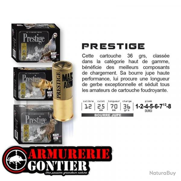 Cartouches MARY ARM PRESTIGE Calibre 12/70 36grs bourre  jupe 6 Bote de 10 cartouches