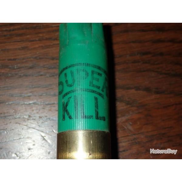 Douille municar en plastique vert - super-kill N7 - calibre 12 - chambre de 70 mm