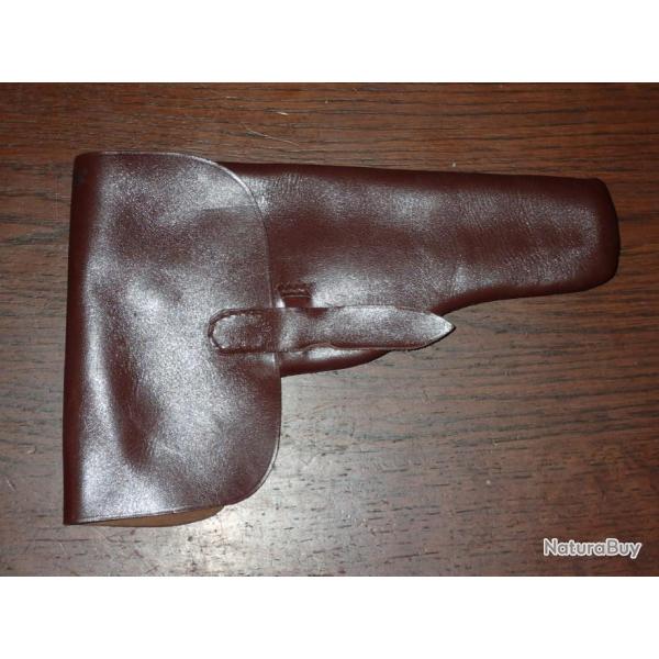 Holster en cuir fin - sans fixation - 19cm de profondeur - 12 niveau crosse - 6 niveau gchette