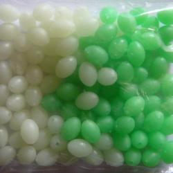 100  perles ovale  8 mm x 6 mm phosphorescente