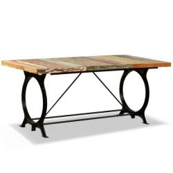 Table de salon salle à manger design bois de récupération massif 180 cm 0902185