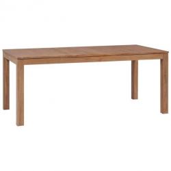 Table de salon salle à manger dîner design bois de teck et finition naturelle 180 cm 0902226