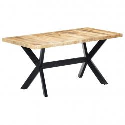 Table de salon salle à manger dîner design 160 cm bois de manguier massif brut 0902230