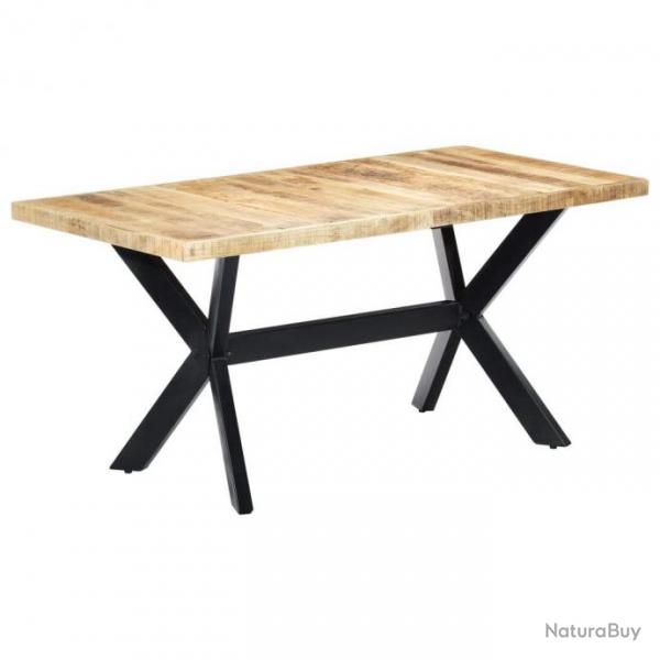 Table de salon salle  manger dner design 160 cm bois de manguier massif brut 0902230