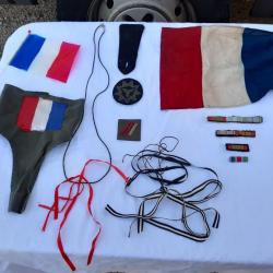 lot de Fanions , drapeaux , Brassard , décorations 39/45