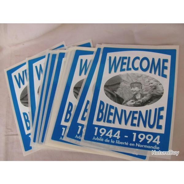 WW2 AUTOCOLLANT DEVISE ACCUEIL LIBRATEUR WELCOME BIENVENUE 1944-1994 50E ANNIVERSAIRE DBARQUEMENT