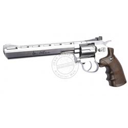 Revolver 4,5 mm CO2 ASG Dan Wesson 8'' - Nickelé crosse façon bois (3 joules) - BB