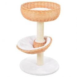 Arbre à chat griffoir grattoir niche jouet animaux peluché en sisal naturel bois de saule 3702280