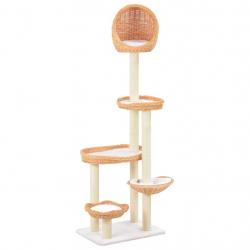 Arbre à chat griffoir grattoir niche jouet animaux peluché en sisal naturel bois de saule 3702229