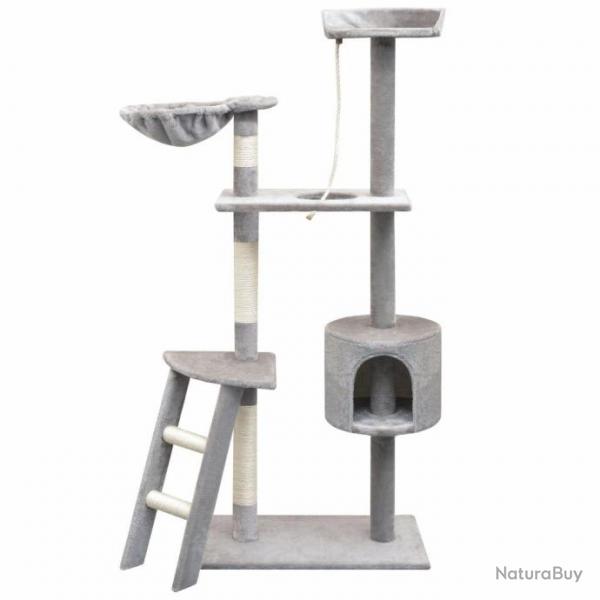 Arbre  chat griffoir grattoir niche jouet animaux peluch en sisal 150 cm gris 3702175