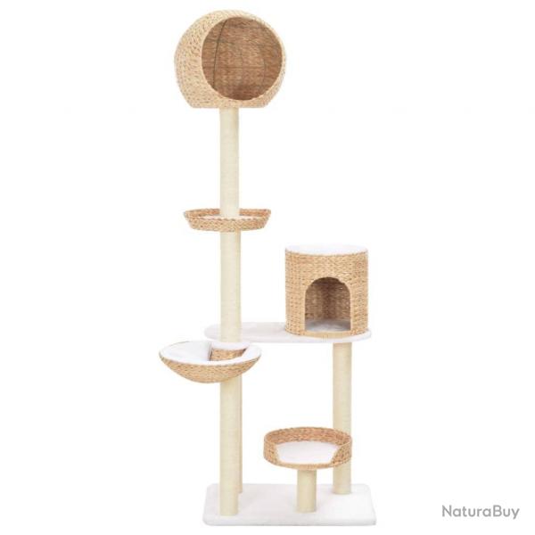 Arbre  chat griffoir grattoir niche jouet animaux peluch en sisal herbiers marins beige 3702145