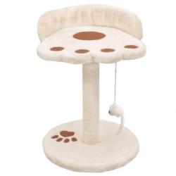 Arbre à chat griffoir grattoir niche jouet animaux peluché en sisal 40 cm beige et marron 3702275
