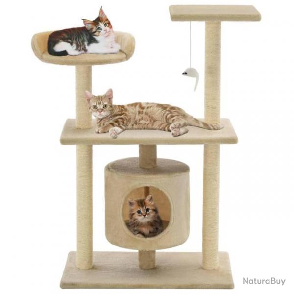 Arbre  chat griffoir grattoir niche jouet animaux peluch en sisal 95 cm beige 3702237