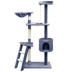 Arbre à chat griffoir grattoir niche jouet animaux peluché en sisal 150 cm bleu foncé 3702083