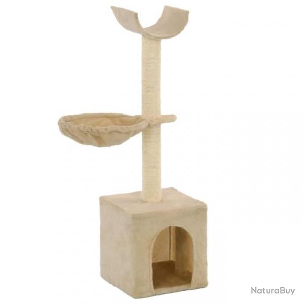 Arbre  chat griffoir grattoir niche jouet animaux peluch en sisal 105 cm beige 3702157
