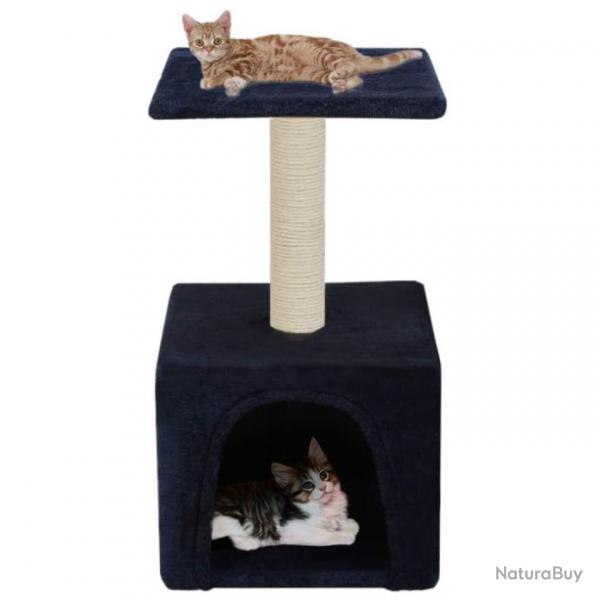 Arbre  chat griffoir grattoir niche jouet animaux peluch en sisal 55 cm bleu fonc 3702122