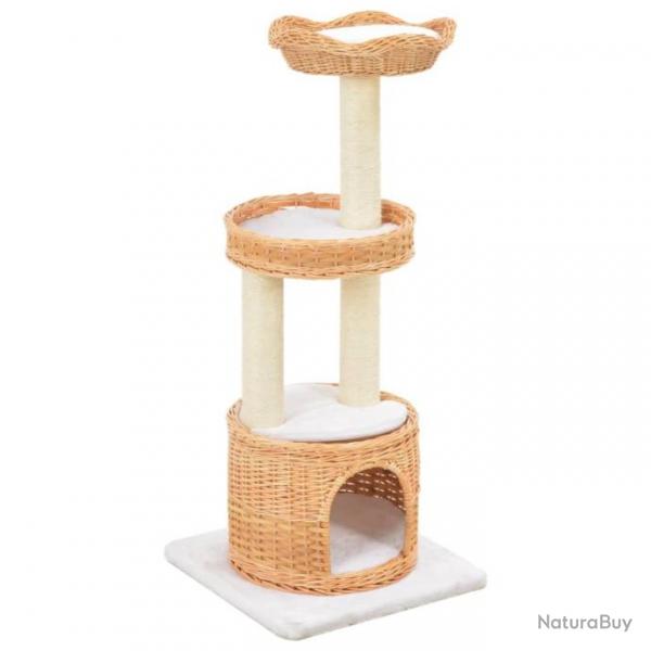 Arbre  chat griffoir grattoir niche jouet animaux peluch en sisal naturel bois de saule 3702234