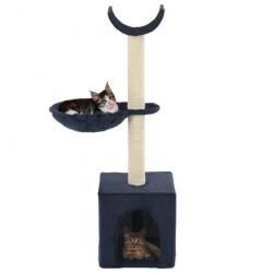Arbre à chat griffoir grattoir niche jouet animaux peluché en sisal 105 cm bleu 3702099