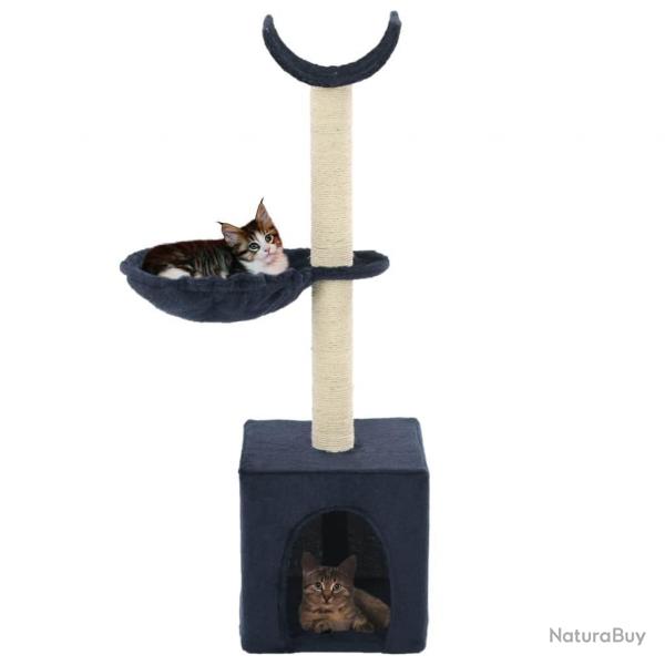 Arbre  chat griffoir grattoir niche jouet animaux peluch en sisal 105 cm bleu 3702099