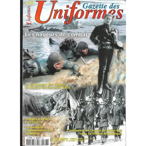 gazette des uniformes 193 les nageurs de combat, images d'artois 1914-18, mdaille commmo maroc