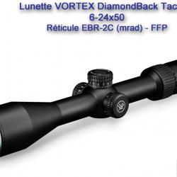 Lunette VORTEX DiamondBack Tactical 6-24x50 FFP - Réticule EBR-2C (mrad)