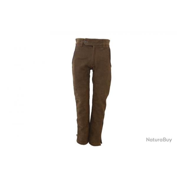 Pantalon en cuir Chasse Elgance avec lacet dos et coutures oranges CE692