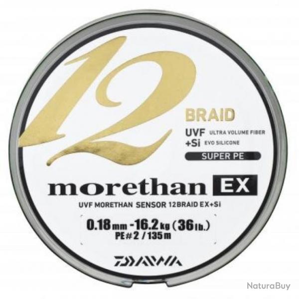 Tresse Daiwa Morethan 12 Braid Ex - 135 m - 16/100 - 14,0 kg