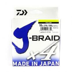 Tresse Daiwa J-Braid X4 Jaune - 270 m 07/100 - 2,6 kg - 07/100 - 2,6 kg