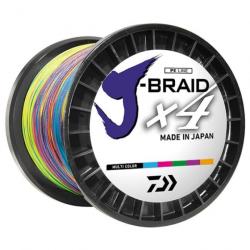 Tresse Daiwa J-Braid X4 Multicolore - 1500 m - 19/100 - 10,2 kg