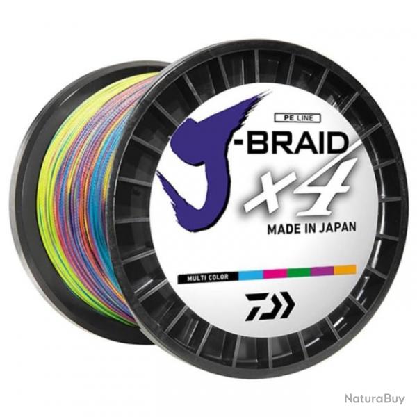 Tresse Daiwa J-Braid X4 Multicolore - 1500 m - 21/100 - 12,4 kg