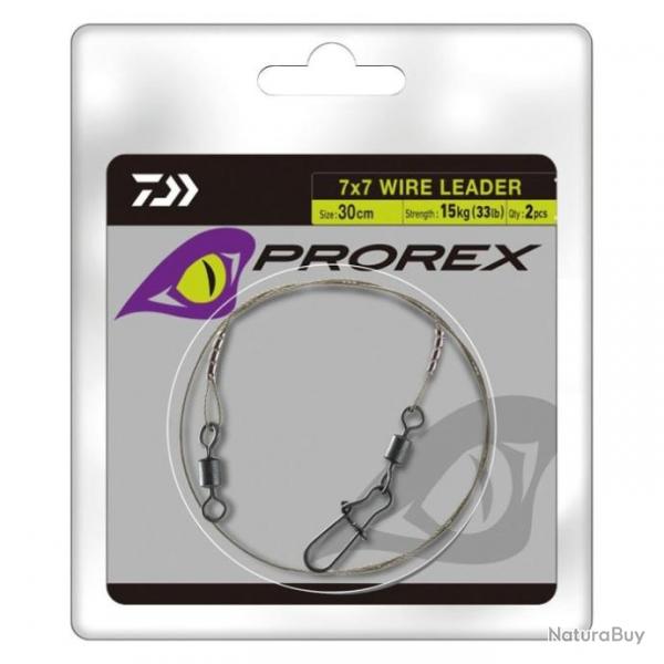 Bas de ligne Acier Daiwa Prorex 7x7 Wire Leader - 30 cm / 39/100 / 7 kg