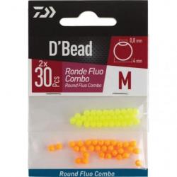 Combo Perles rondes round Fluo Daiwa D'Bead - S