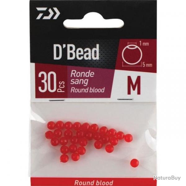 Perles rondes Daiwa D'Bead - S / Rouge / Nacr