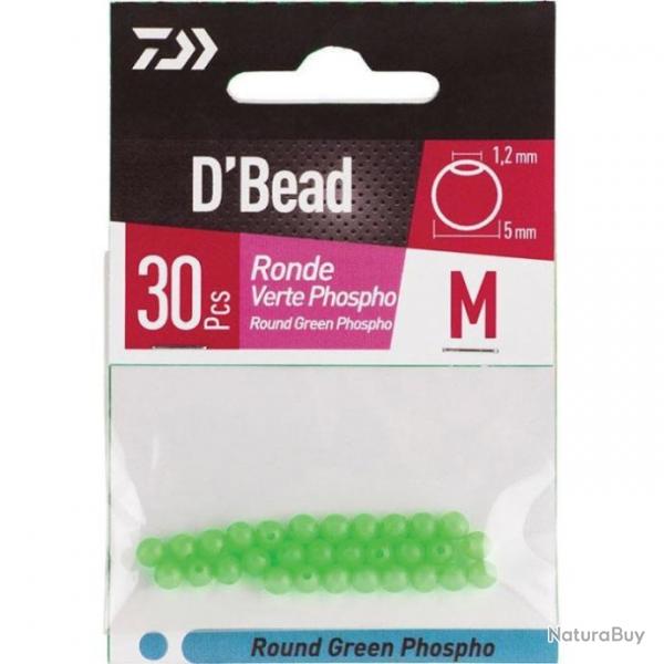 Perles rondes Daiwa D'Bead - L / Vert / Phospho