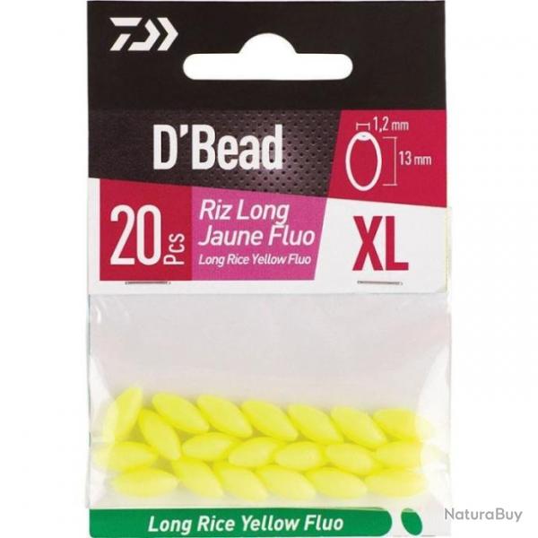 Perles riz Long DaiwaD'Bead - XL / Jaune / Fluo