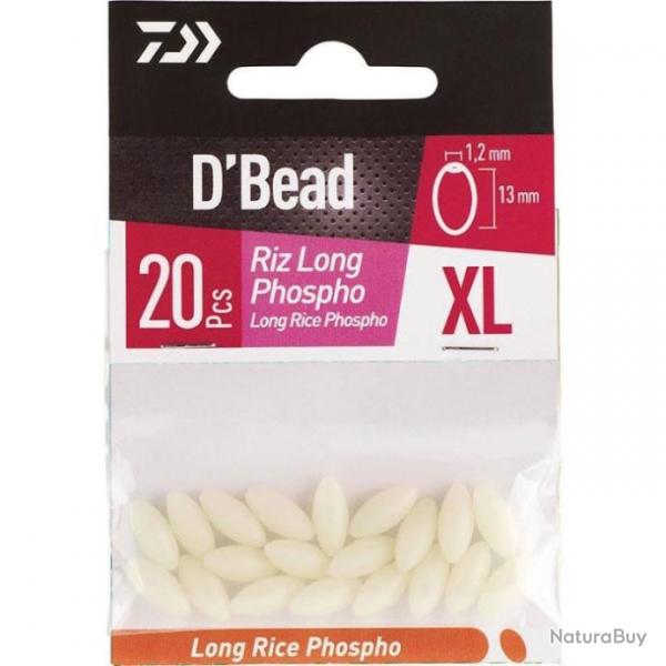 Perles riz Long DaiwaD'Bead - XL / Blanc / Phospho