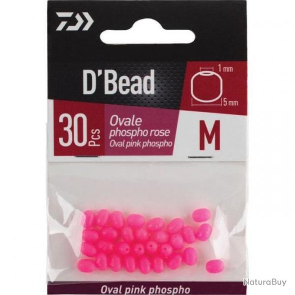 Perles Ovales Phosphoresentes Daiwa D'Bead S / Phosho - M / Rose