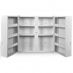 Armoire à pharmacie murale 53 x 53 cm 2 portes serrure blanc meuble à pharmacie armoire médicaments