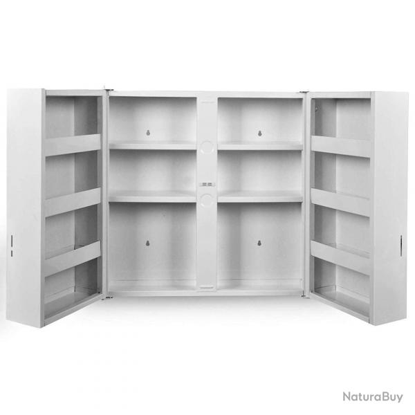Armoire  pharmacie murale 53 x 53 cm 2 portes serrure blanc meuble  pharmacie armoire mdicaments