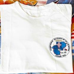 Tee-Shirt blanc "CHAMPIONNAT DE FRANCE DE TIR À 10 MÈTRES À CHOLET 1990" Ligue des Pays de la Loire