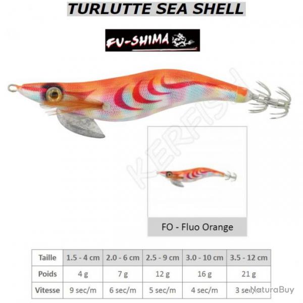 TURLUTTE SEA SHELL FU-SHIMA Fluo Orange 1.5 - 4 cm