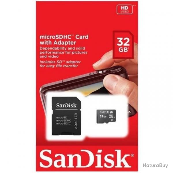 SANDISK 108097 Carte mmoire M.SDHC "Standard"- Imaging- 32GB + adapt SD- Cl.4