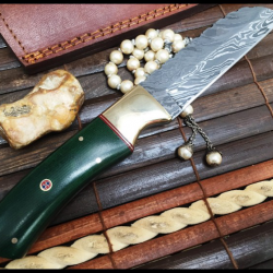Couteau de chasse fait main personnalisé Damas - Full Tang