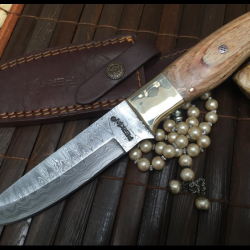 Couteau droit Damas - Compagnon de chasse